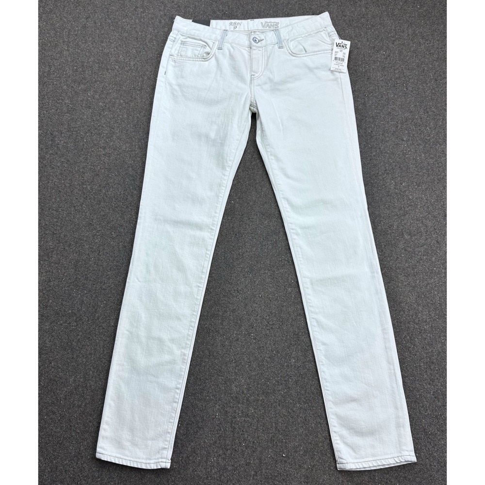 NEW Vans Girls Skinny Denim Jeans White Size‎ 9 Skater Outdoor Slim Fit